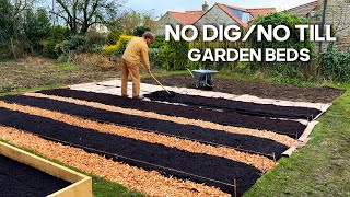 No-dig / No-till vegetable garden beds | From start to planting 🌱