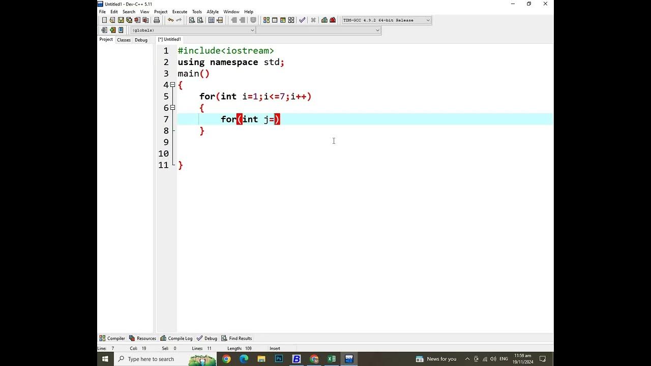 Pattern/Pyramid of Star * by using nested For Loop in C++ || Nested For ...