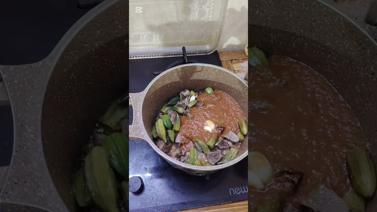 رمضان كريم  طريقه عمل باميه وتمن عل طريقتي مطبخ لانا 