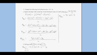 Precalculus Difference Quotient 2
