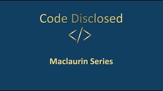 Maclaurin series (or Maclaurin Expansion) Explained Using MATLAB