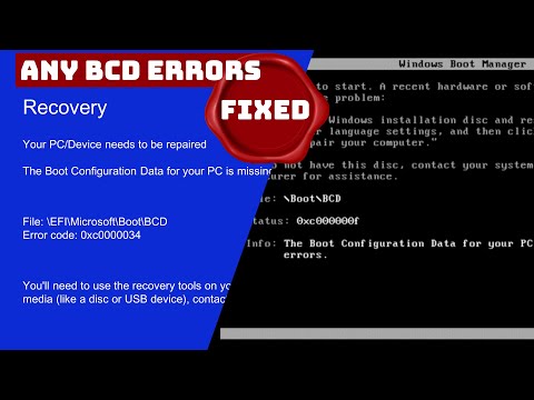 How to Fix Windows BCD Boot Erros 0xc0000098 0xc000000f 0xc0000034