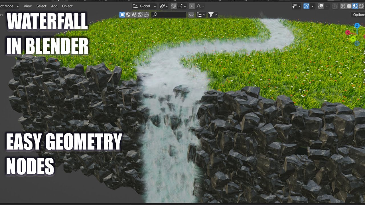 Easy Geometry Nodes - Waterfall In Blender