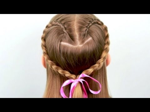 Heart-shaped parting with a floating heart braid | Heart hair, Toddler  hairstyles girl, Braided hairstyles easy