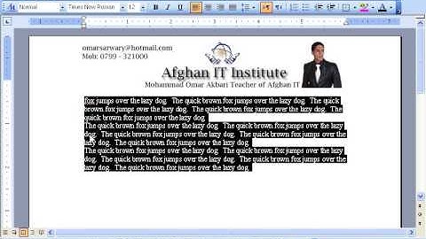 MS Word 2003 Part 12) Insert Menu in Dari / Farsi Omar Akbari