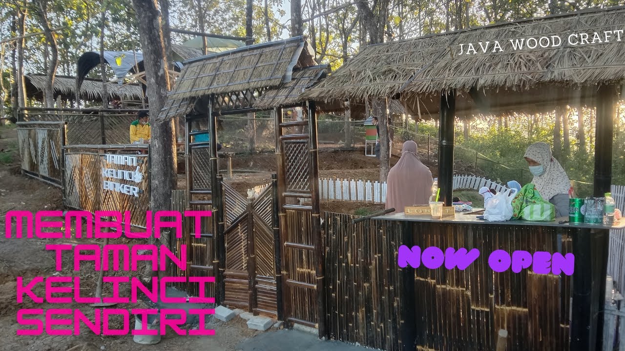 Proses pembuatan taman kelinci (gapura, stand, kandang kelinci, terowongan kelinci dll) dari A-Z