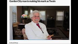 Rob Alvey as Mark Twain. Newsday Interview Apr 2018