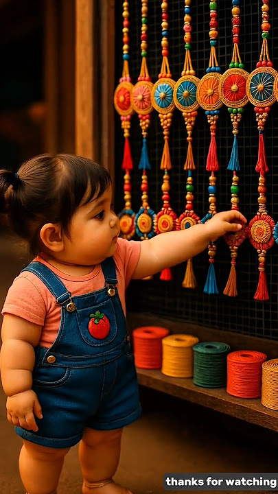 Cute baby stole the Rakhi 😭 #ai #cutebaby #rakhi  #monkey #rakshabandhan