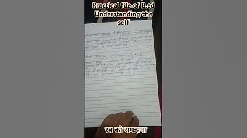 practical file of B.ed second semester understanding the self #austudyzone