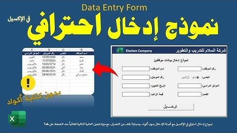 كيفية عمل نموذج احترافي لإدخال وترحيل البيانات في الإكسيل بدون كتابة أكواد | Data Entry Form