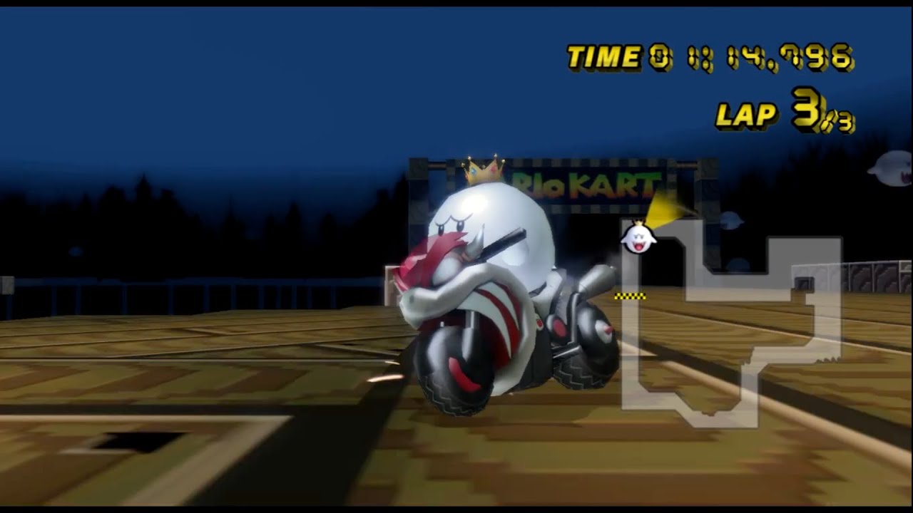 MKWii Time Trial King Boo SNES Ghost Valley 2 マリオカートWiiタイムトライアル