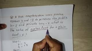 RSA algorithm example in cryptography security math (Class 3)  Bangla tutorial