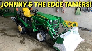 'Johnny' & Edge Tamers!!!  Snow Plowing With Tractor Time With Tim's John Deere 1025r!