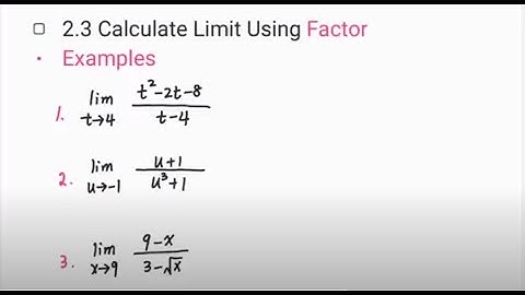 How to calculate limit? | Factor, long division, and conjugate (part 1)