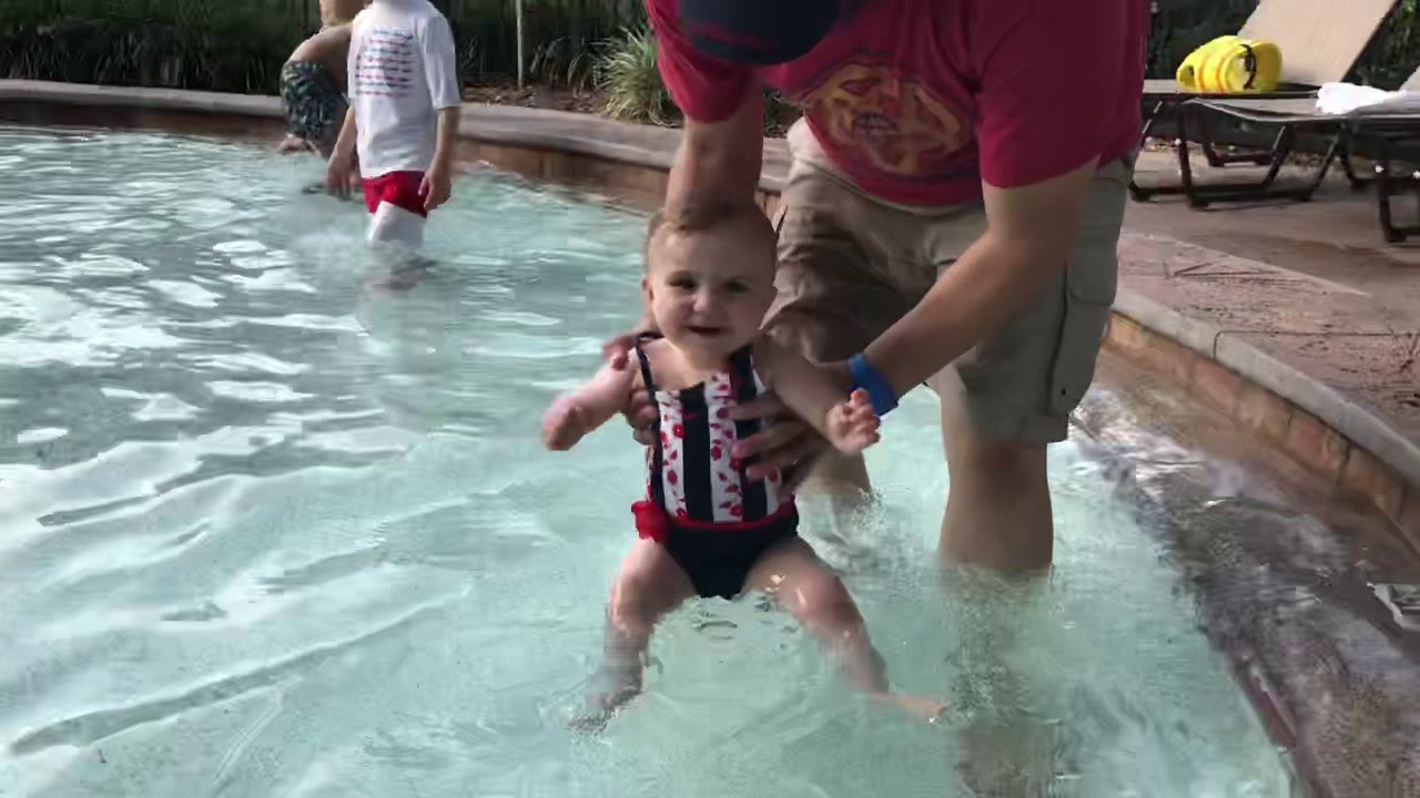 Annabelle’s First Time in the Pool - YouTube