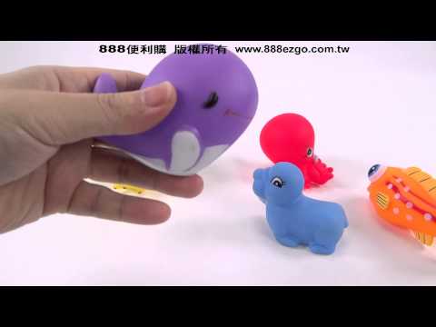 5入海洋動物洗澡玩具啾啾(章魚版)(ST安全漆讓您買的安心)【888便利購】文具批發、玩具批發