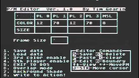 P/M Editor For Atari 800