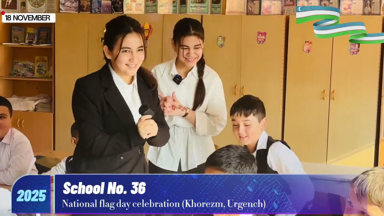 Uzbekistan National Flag Day. School No. 36. Khorezm. Urgench 
