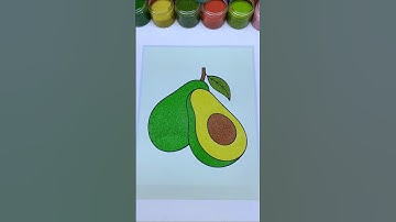 Avocado 🥑 Relaxing ASMR Sand Art Painting | Satisfying Video #Shorts