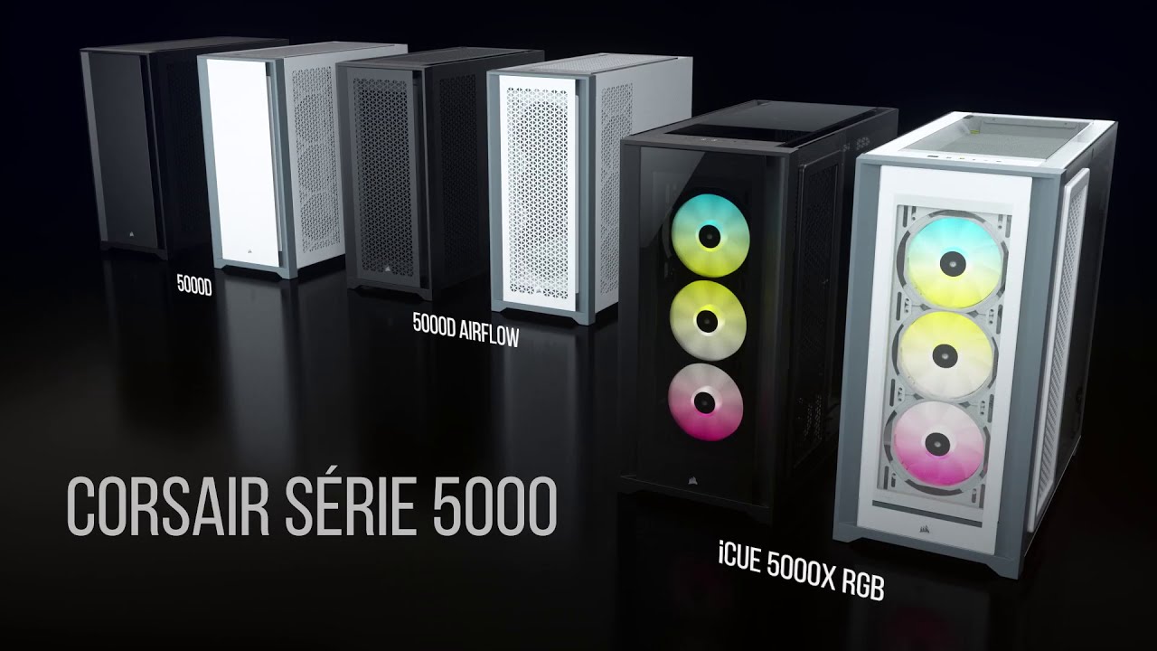 BOITIER PC CORSAIR 5000X RGB Tempered Glass Blanc 