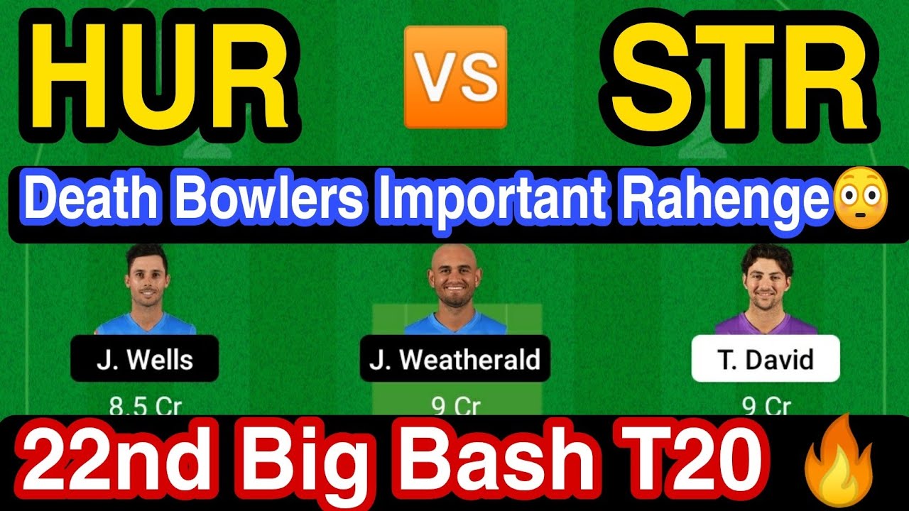 HUR vs STR Team Prediction STR vs HUR All Players Stats, Batting