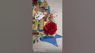 Belle inspired cake topper🌹💛❤️ #cricut#cricutmade#custommade#handmade#caketopper#fyp
