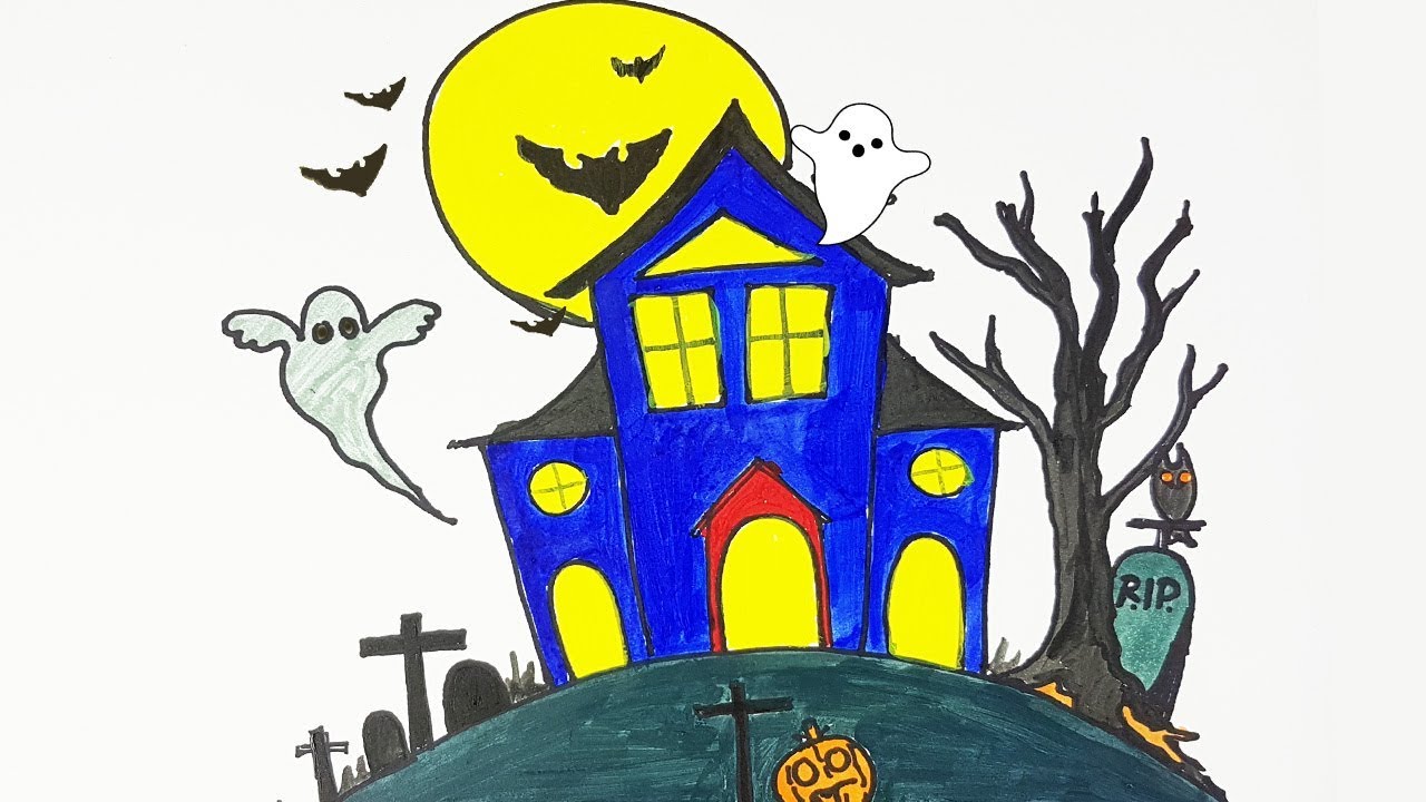 Halloween Special Drawing a Haunted House How to Draw a