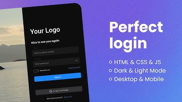 Perfect Login Page with HTML, CSS, JS – Master Dark & Light Mode in Minutes!