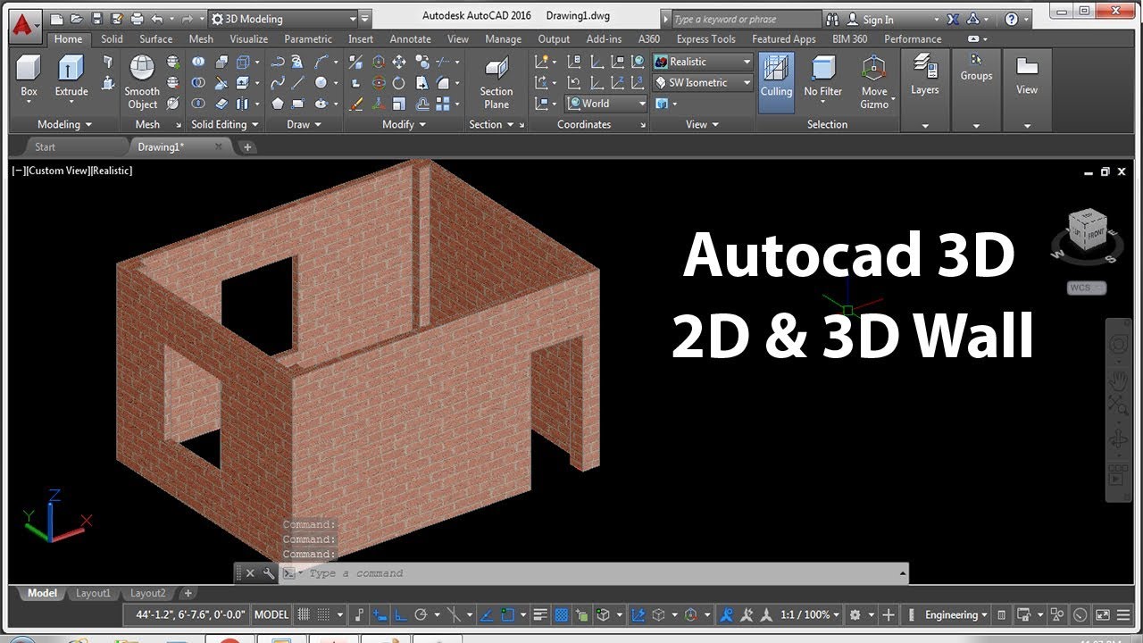 Autocad 3D House Modeling Tutorial Beginner Basic 2