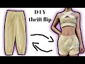 transforming jogger pans into two piece lounge set | Thrift Flip DIY