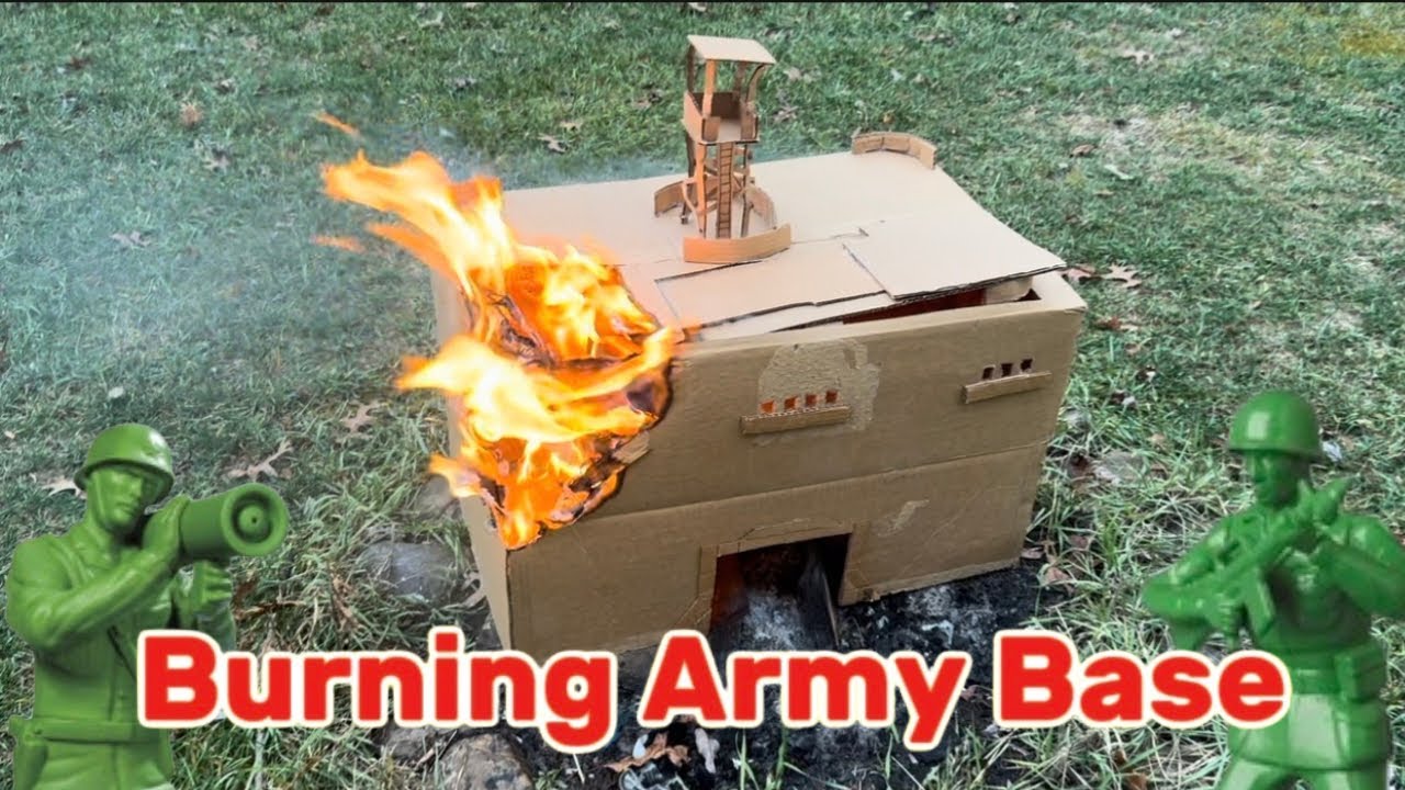 Burning A BIG Army Men Base - YouTube