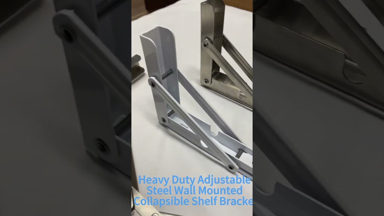 Folding Shelf Brackets Heavy Duty Black Collapsible Shelf Bracket Wall Mounted Space Saving