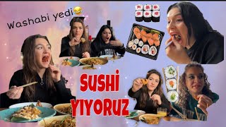 SUSHİ YEMEGE GELDİK ( yengeç ayagı yedik)