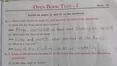3rd standard english workbook Open Book Test -1 #3rdstandard #englishmedium