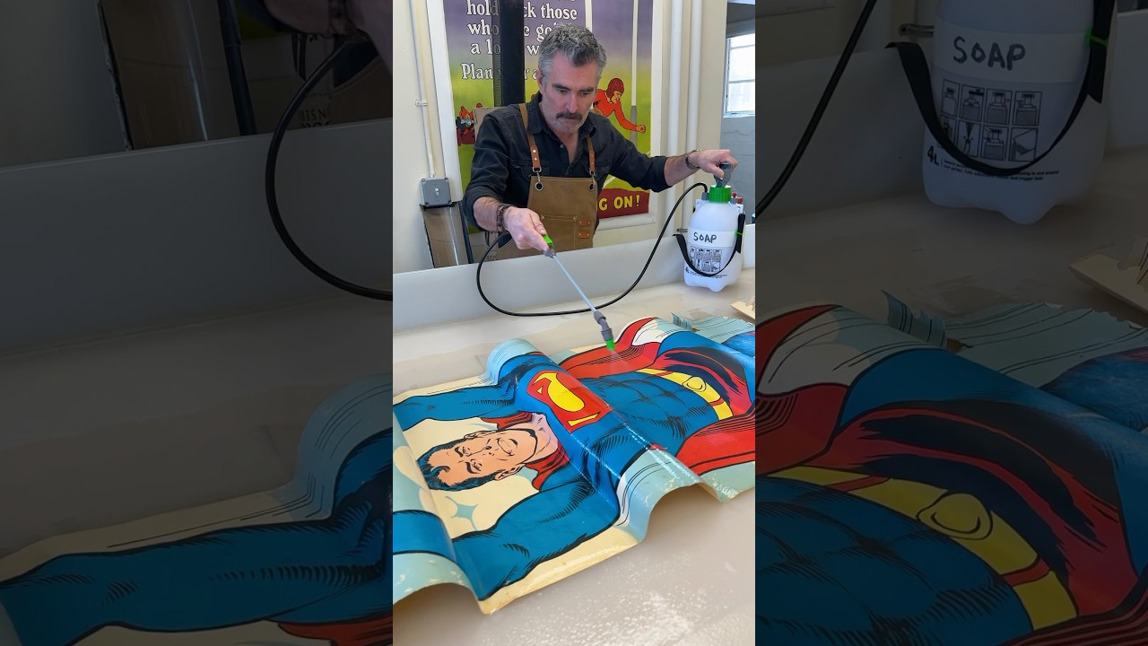 Superman Vintage Poster Restoration #superman #artrestoration #art