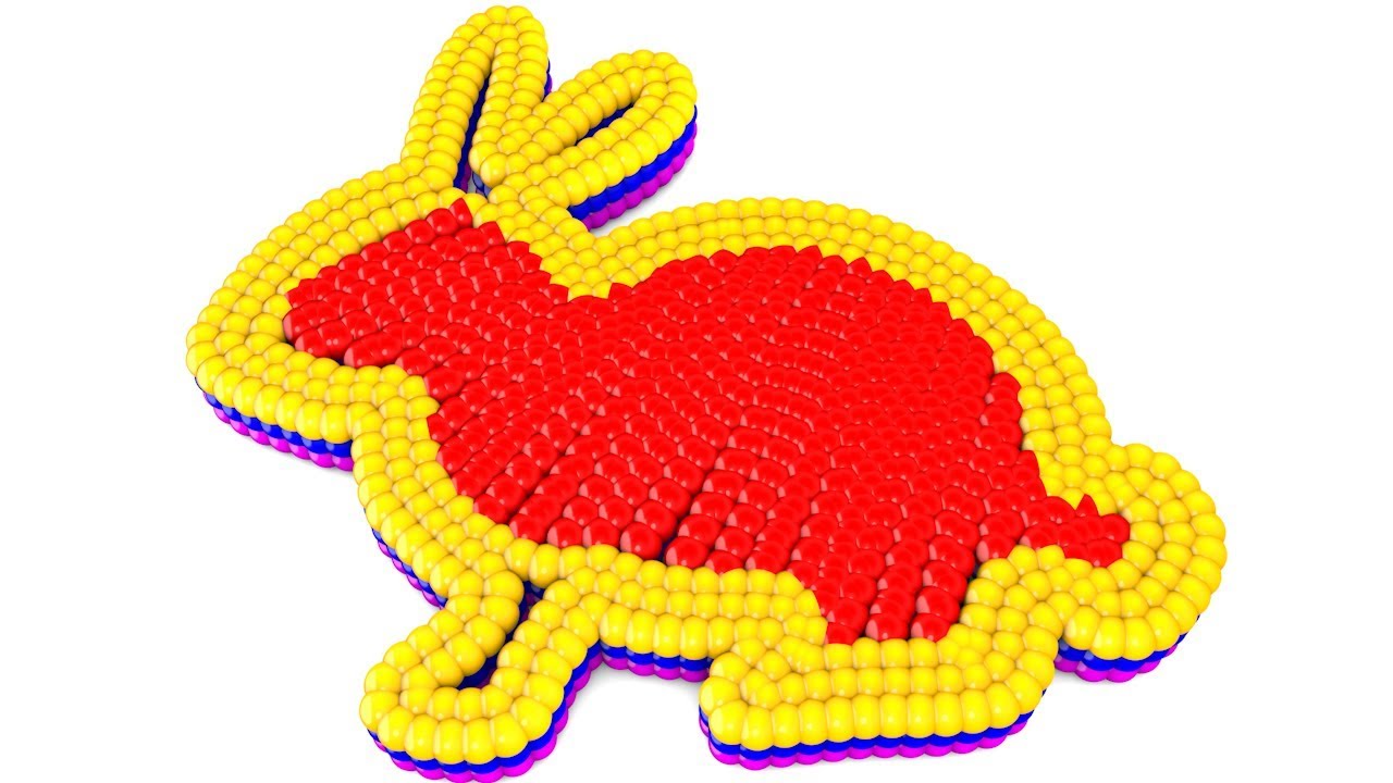 Learn Colors With Lot OF Marble Balls Spiral 3d Rabbit Animal For ...