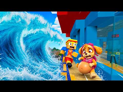 PREGNANT SKYE SURVIVES A TSUNAMI IN MINECRAFT 😱