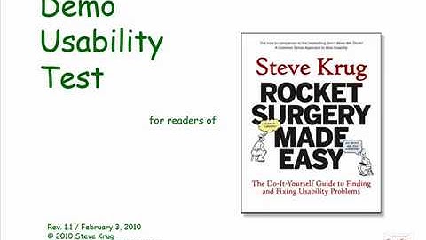 Usability Test Demo by Steve Krug