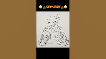 How To Draw Happy Mikey | TMNT 2012 #shorts #drawing #easydrawing #tmnt2012