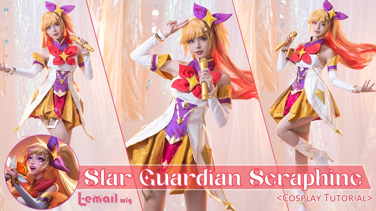 Star Guardian Seraphine Cosplay Wearing Tutorial｜Lemail Wig - YouTube