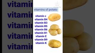 (Nutrients) (potato Nutrition)  vitamins minerals of potato (Diet plan) (Health benefits) #shorts