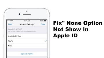 None option not showing Apple ID ! How to fix