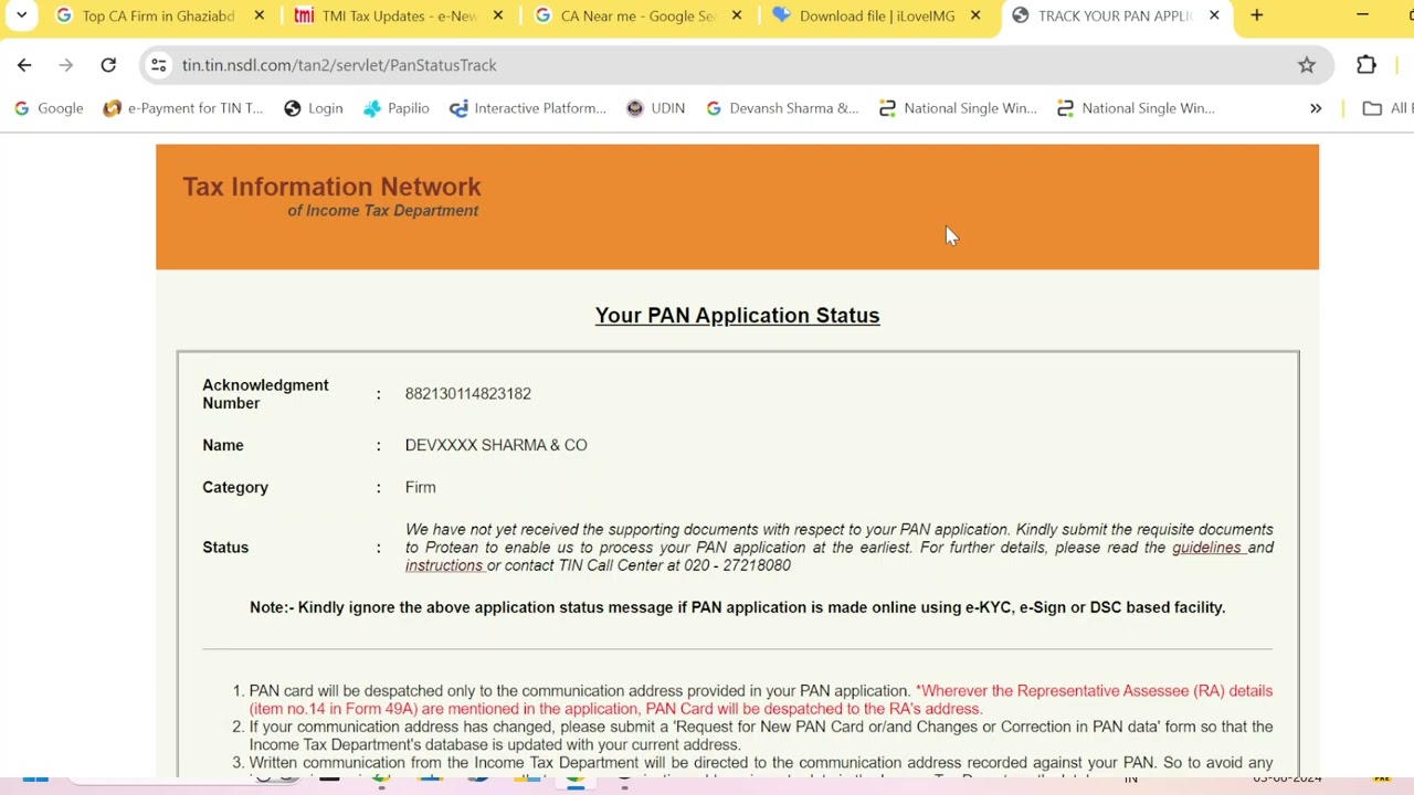 We have not yet received the supporting documents   NSDL  pan card status problem Solved 2024 Latest