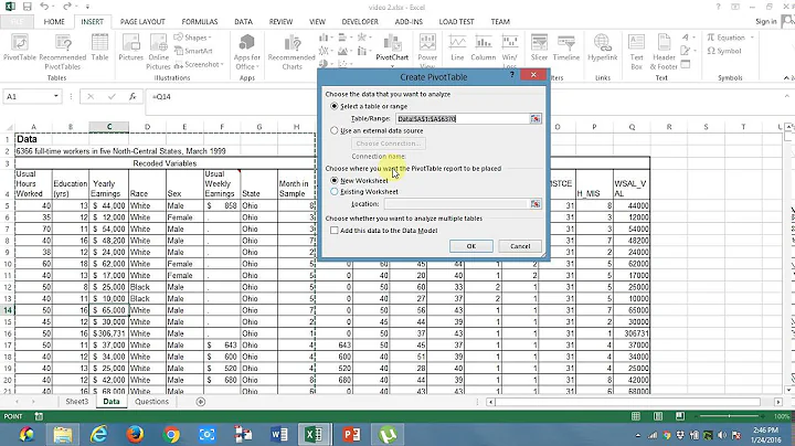 Coversion of raw data to organized form - Pivot Tables