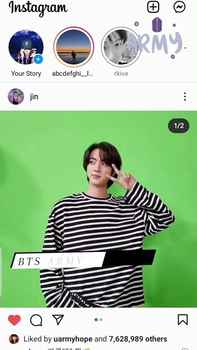 Jungkook insta story 💜 Devita (superstar)song 🎵 rm and jin on instagram 💜😘#rm #jin #jungkook #bts