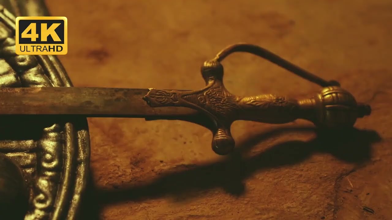 SWORD 4K Stock Videos - No Copyrights ! FREE STOCK FOOTAGE ! shield and sword of Islamic troops