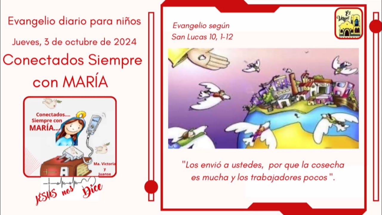 Jueves 3 de octubre de 2024, evangelio diario para niños según San ...