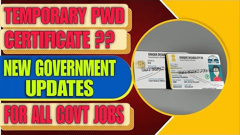 Temporary PWD Card क्या है? | Latest Govt Job Update 2025 | Students के लिए Important!