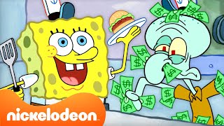 SpongeBob | Setiap Kali Krusty Krab Penuh dan Sibuk! 🤑 | Nickelodeon Bahasa