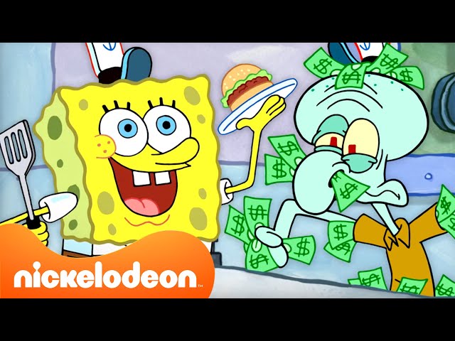 SpongeBob | Setiap Kali Krusty Krab Penuh dan Sibuk! 🤑 | Nickelodeon Bahasa class=